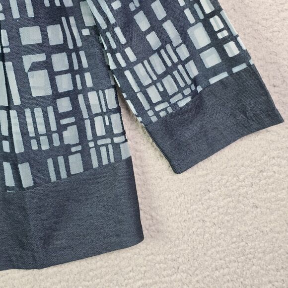 Chicos Lightweight Blue Gray Burnout Jacket Size 0 Geometric Pattern 3/4 Sleeve - Picture 7 of 15